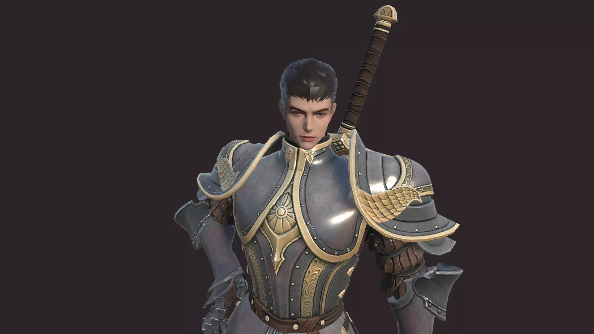 Knights knight in armor Low-poly 3D model