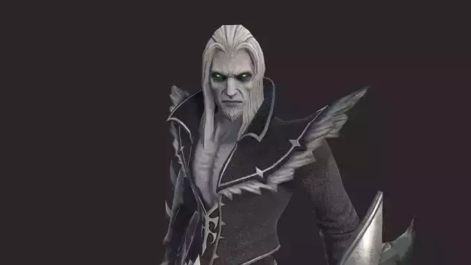 Necromancer character with hair and eyes