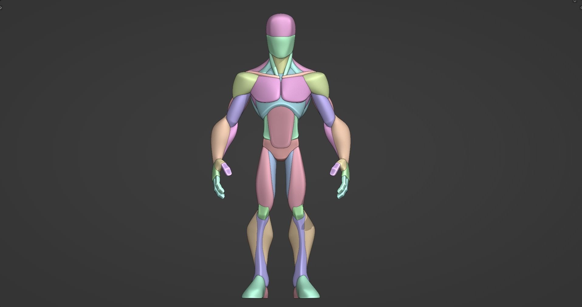 Infinity Style Stylized Male Anatomy Blockout  3D model_2