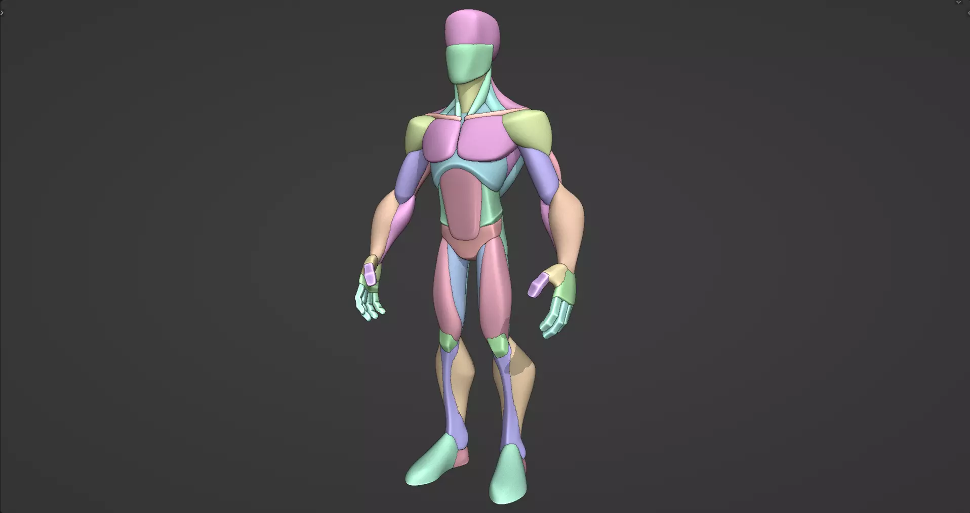 Infinity Style Stylized Male Anatomy Blockout  3D model_0