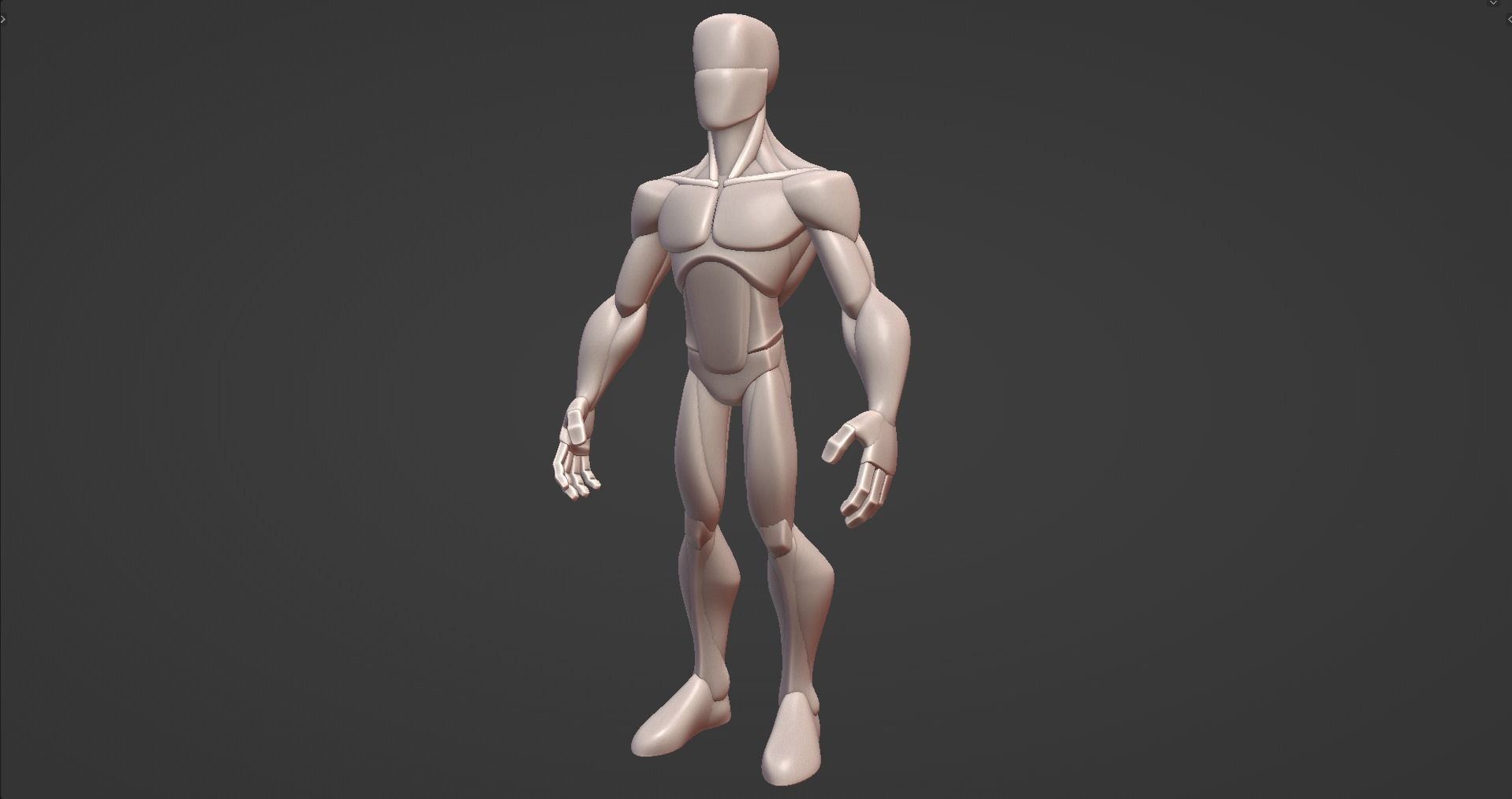 Infinity Style Stylized Male Anatomy Blockout  3D model_5