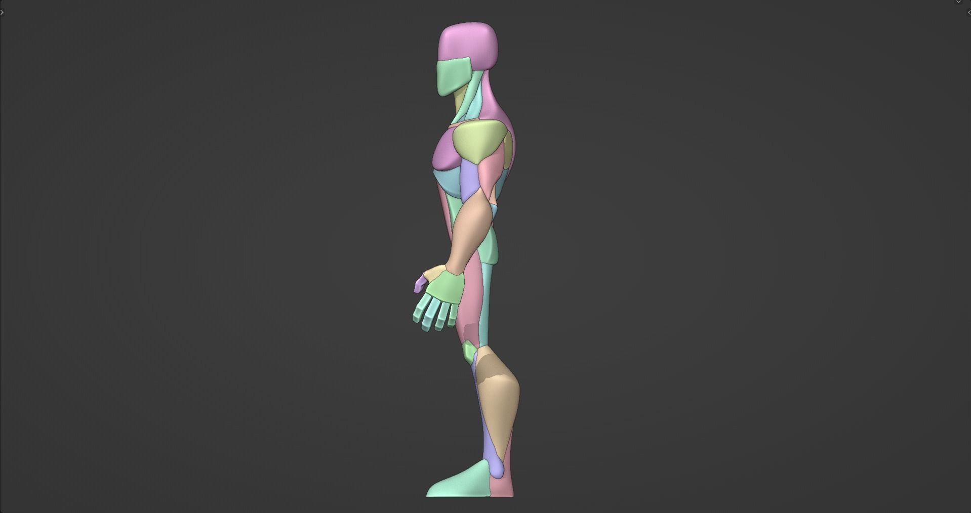 Infinity Style Stylized Male Anatomy Blockout  3D model_3