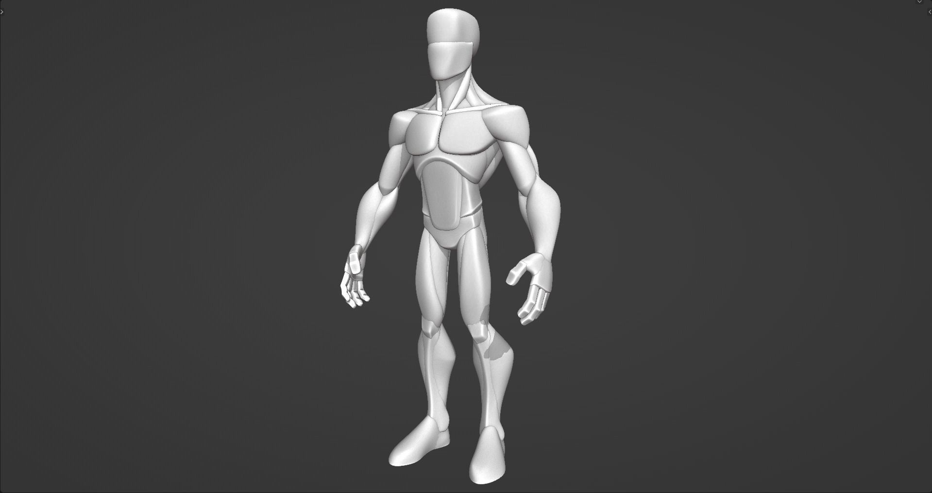 Infinity Style Stylized Male Anatomy Blockout  3D model_10