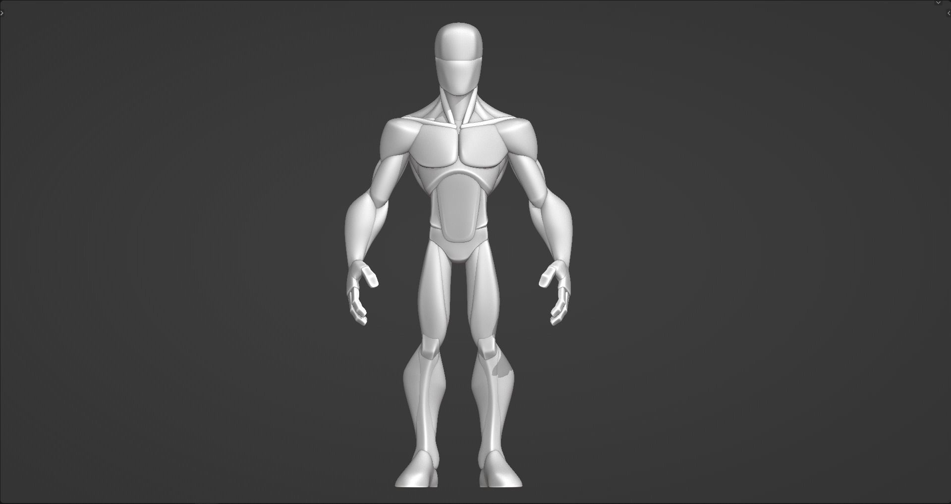 Infinity Style Stylized Male Anatomy Blockout  3D model_12