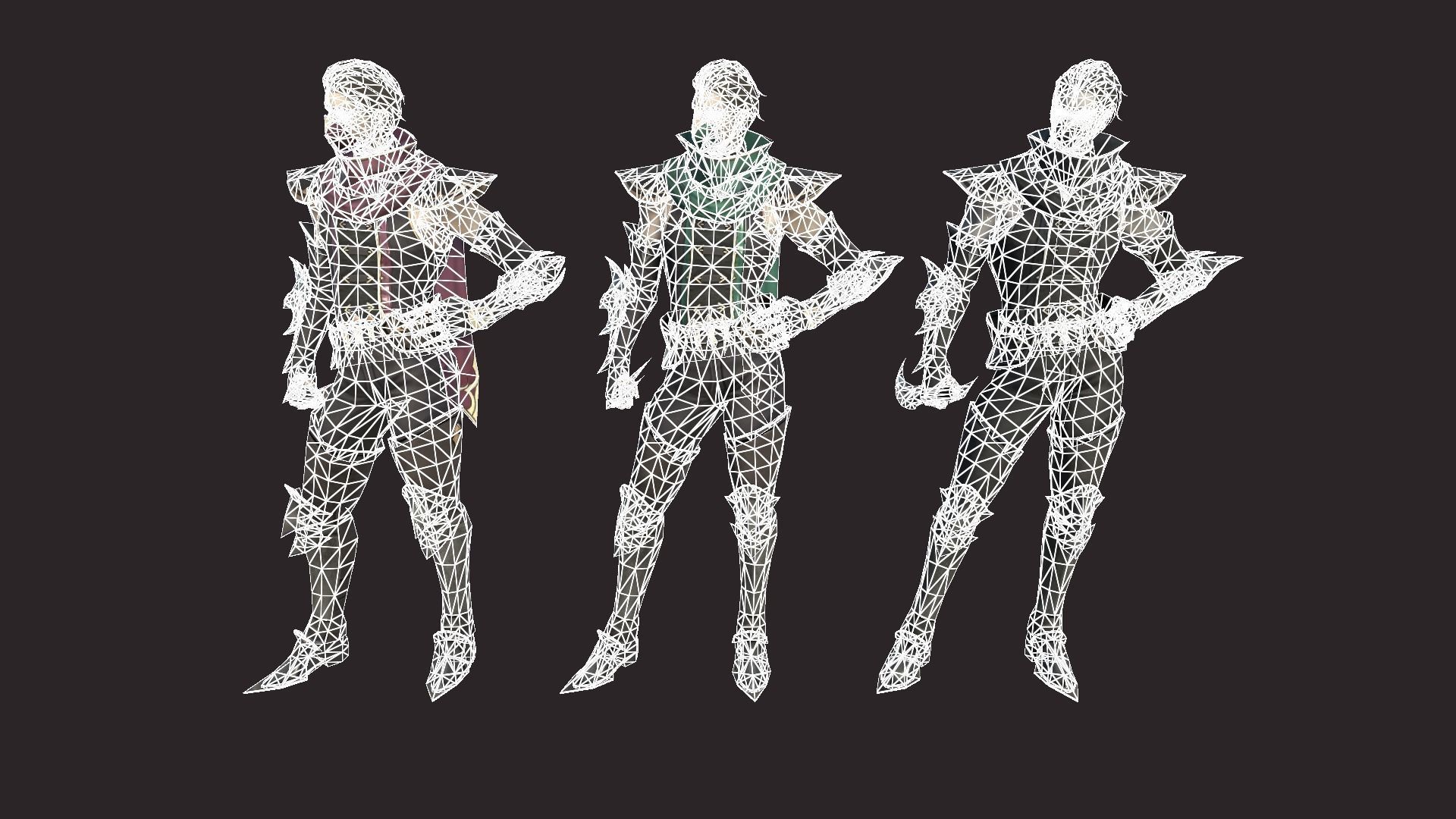 Thiefs character in armor and holding sword Low-poly 3D model_14