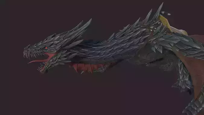Dragon Mount Low-poly 3D model