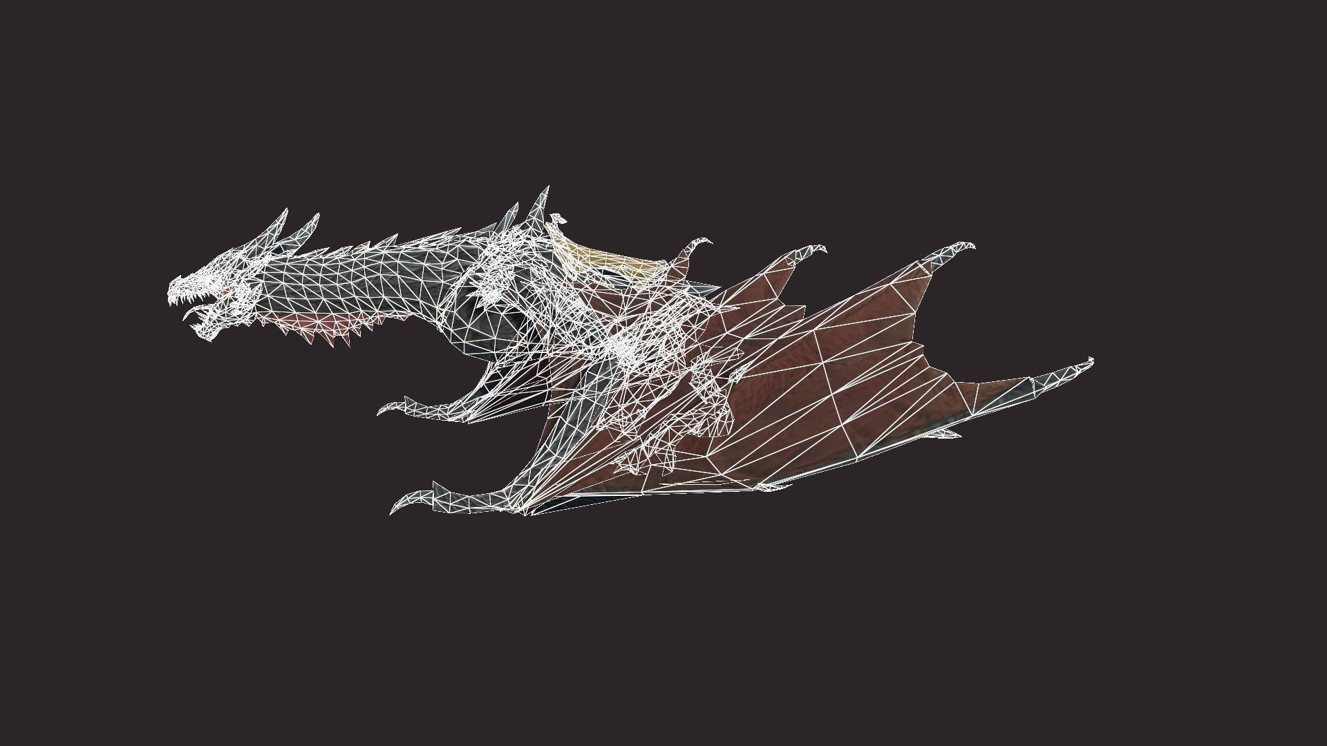 Dragon Mount Low-poly 3D model_12