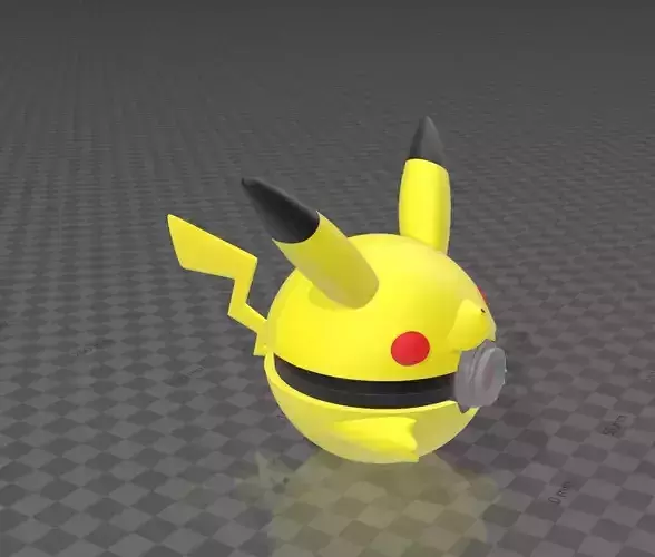 Pikachu inspired pokeball 3D model