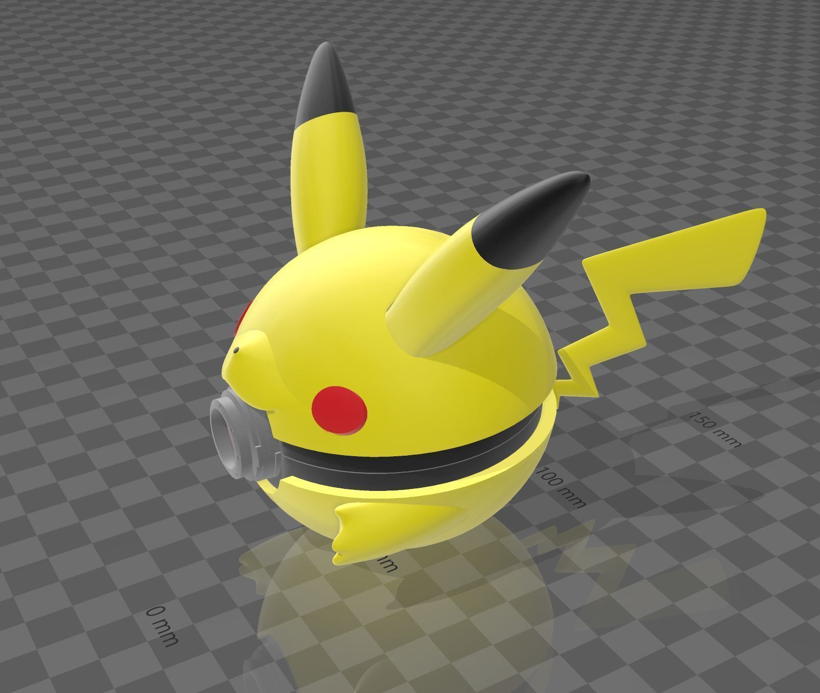 Pikachu inspired pokeball 3D model_1