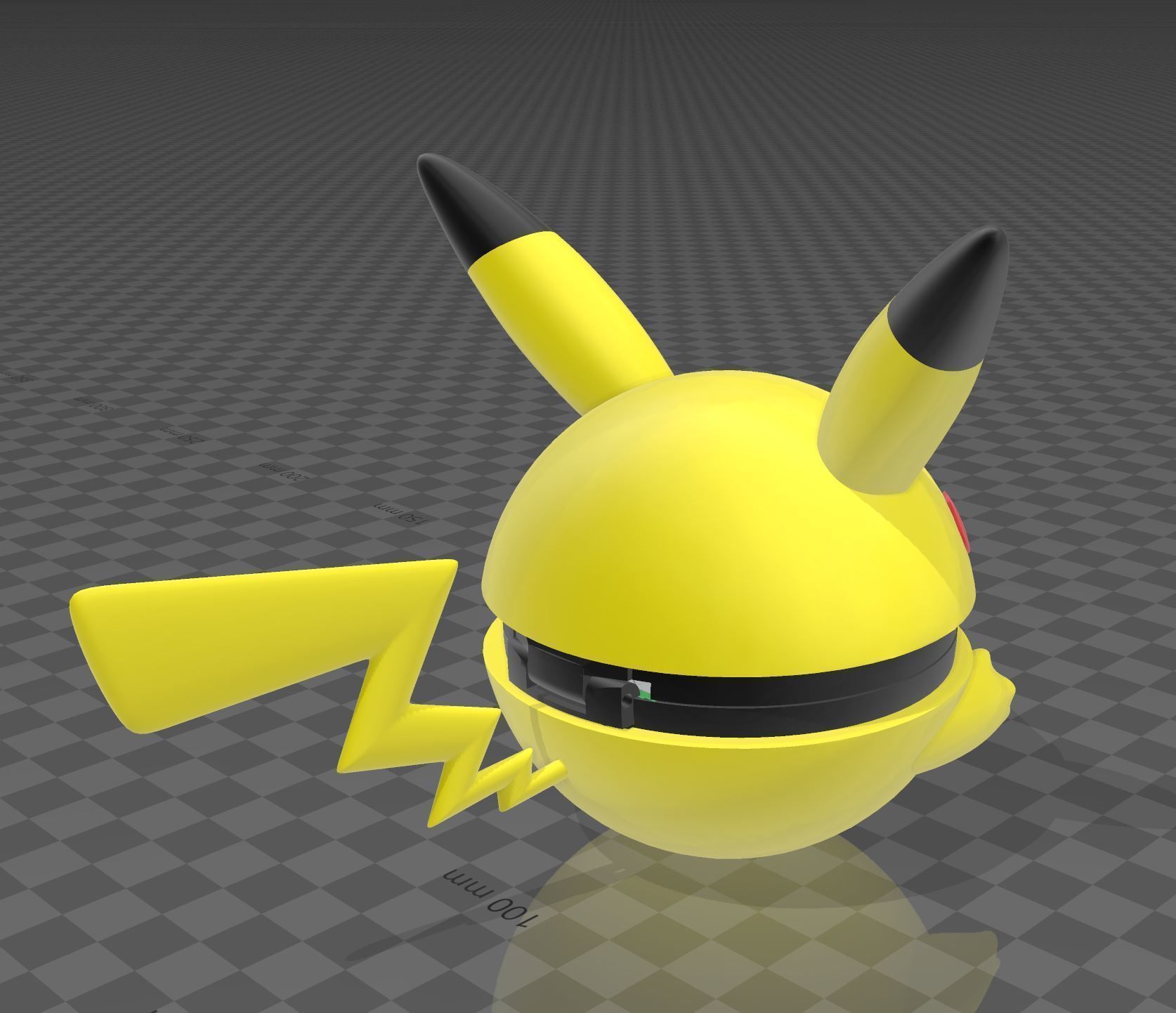 Pikachu inspired pokeball 3D model_2