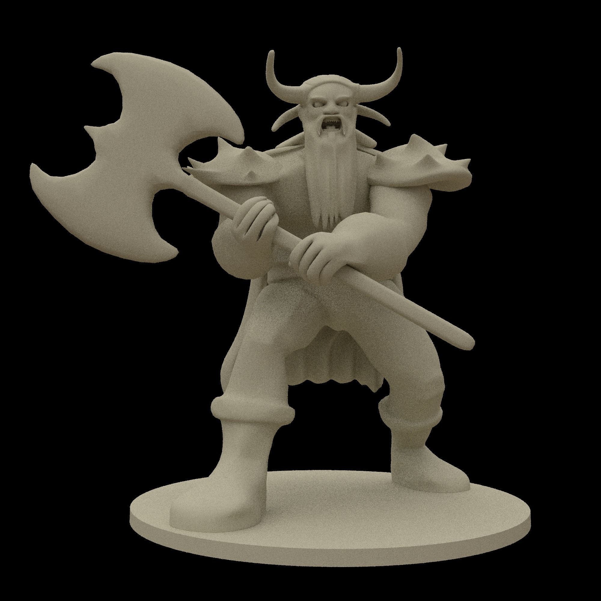 gladiator 3d print statue of viking holding axe 3D print model_1