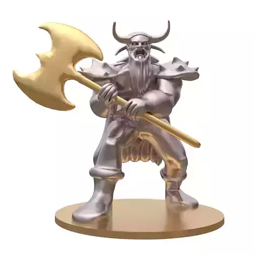 gladiator 3d print statue of viking holding axe