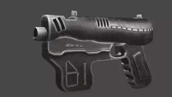 pistole gun Low-poly 3D model