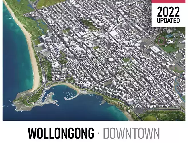Wollongong Low-poly 3D model