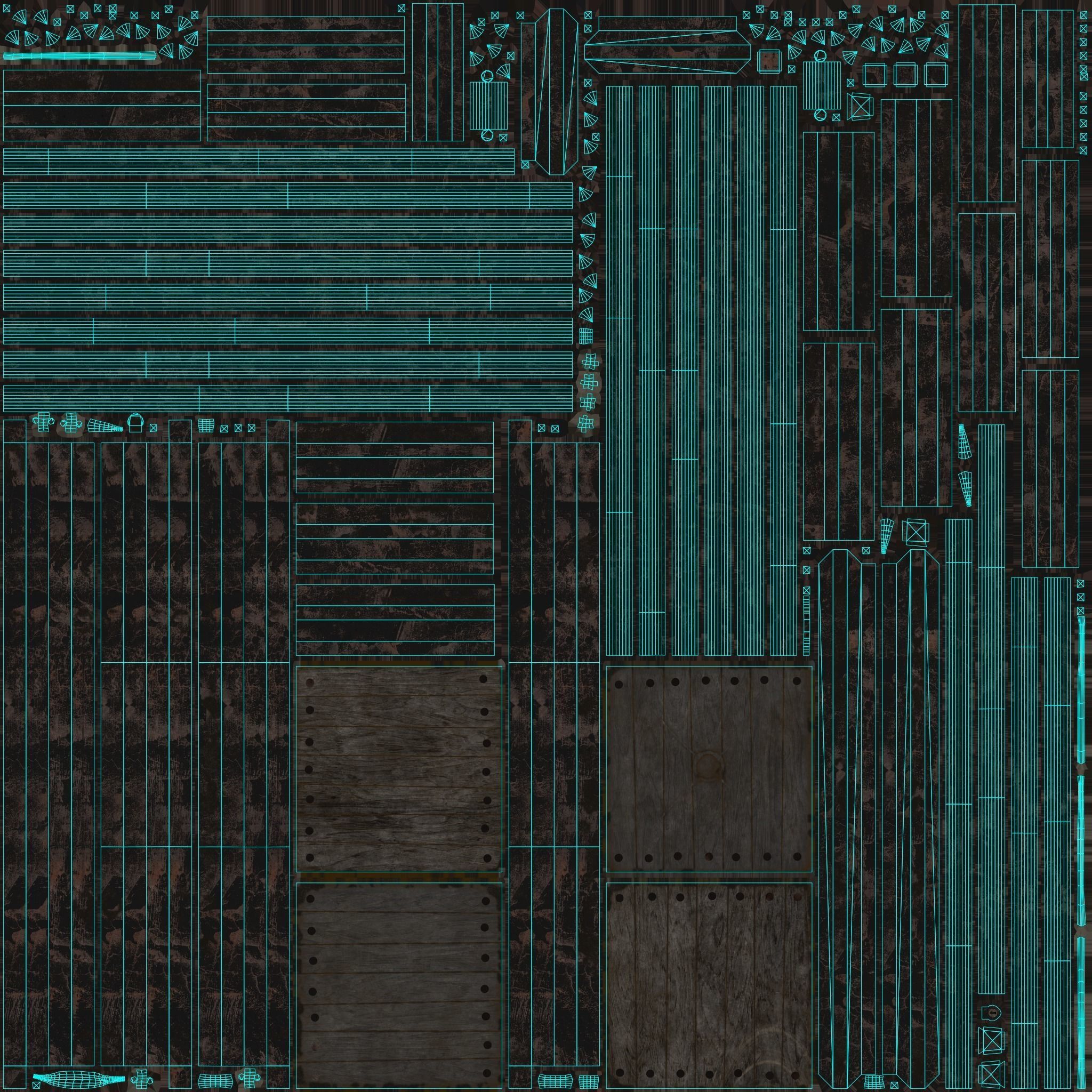 Medieval Cages 3 low-poly PBR  Low-poly 3D model_11