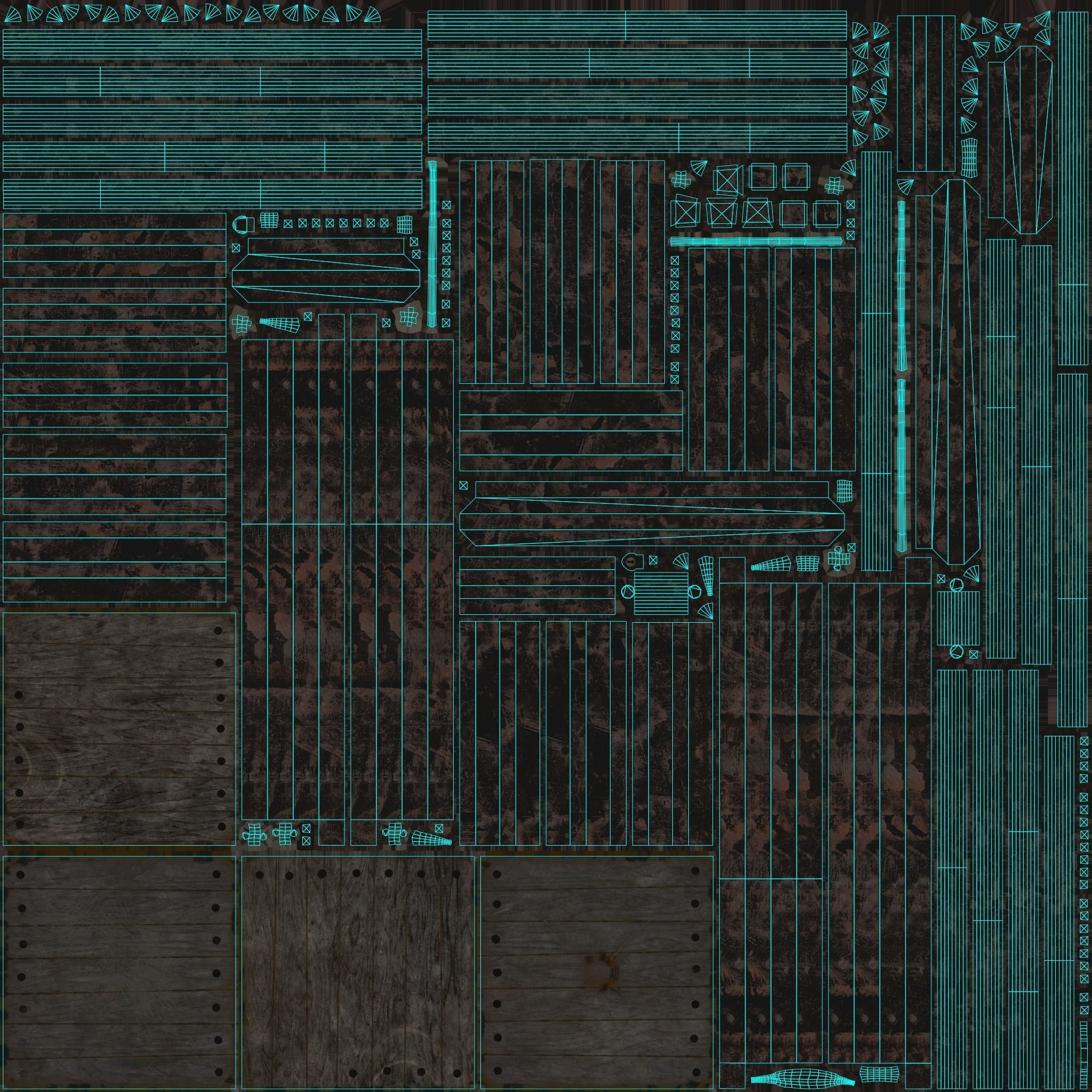 Medieval Cages 3 low-poly PBR  Low-poly 3D model_12