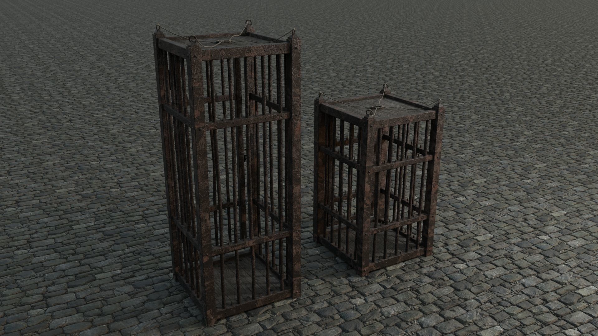 Medieval Cages 3 low-poly PBR  Low-poly 3D model_3