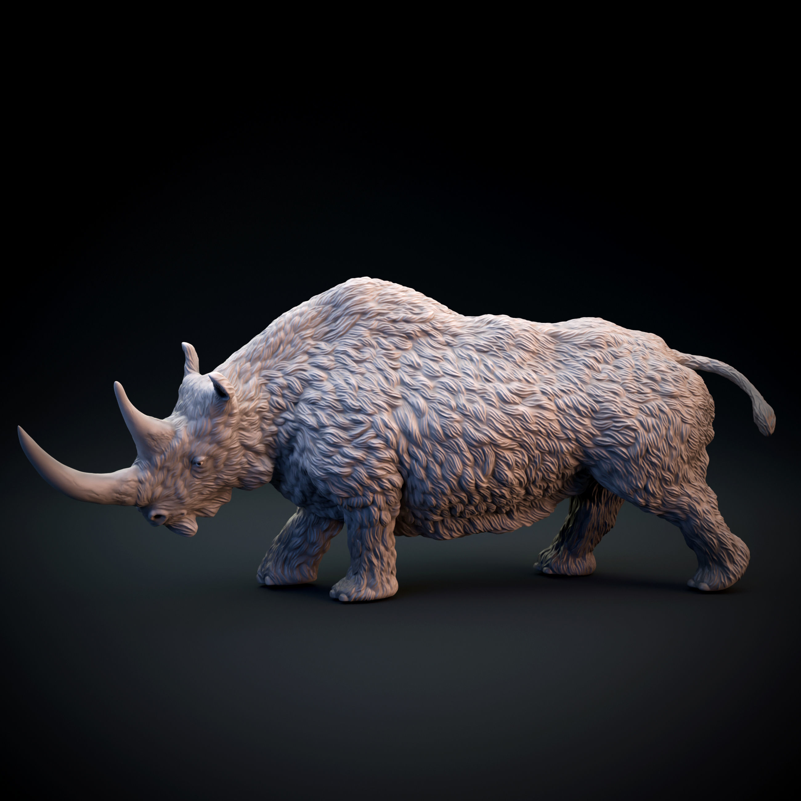 Woolly rhinoceros intended for 3D printing 3D print model_2