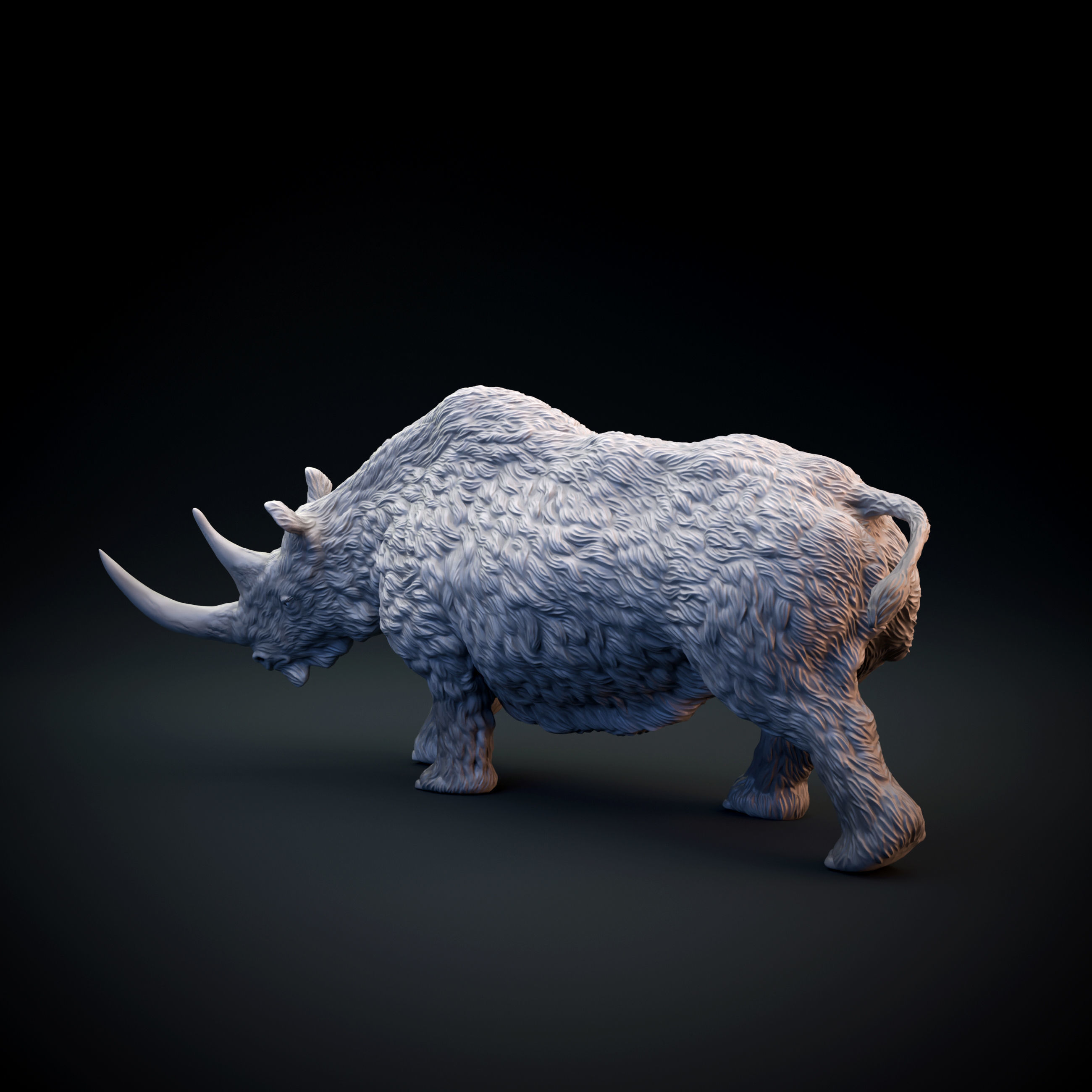 Woolly rhinoceros intended for 3D printing 3D print model_3