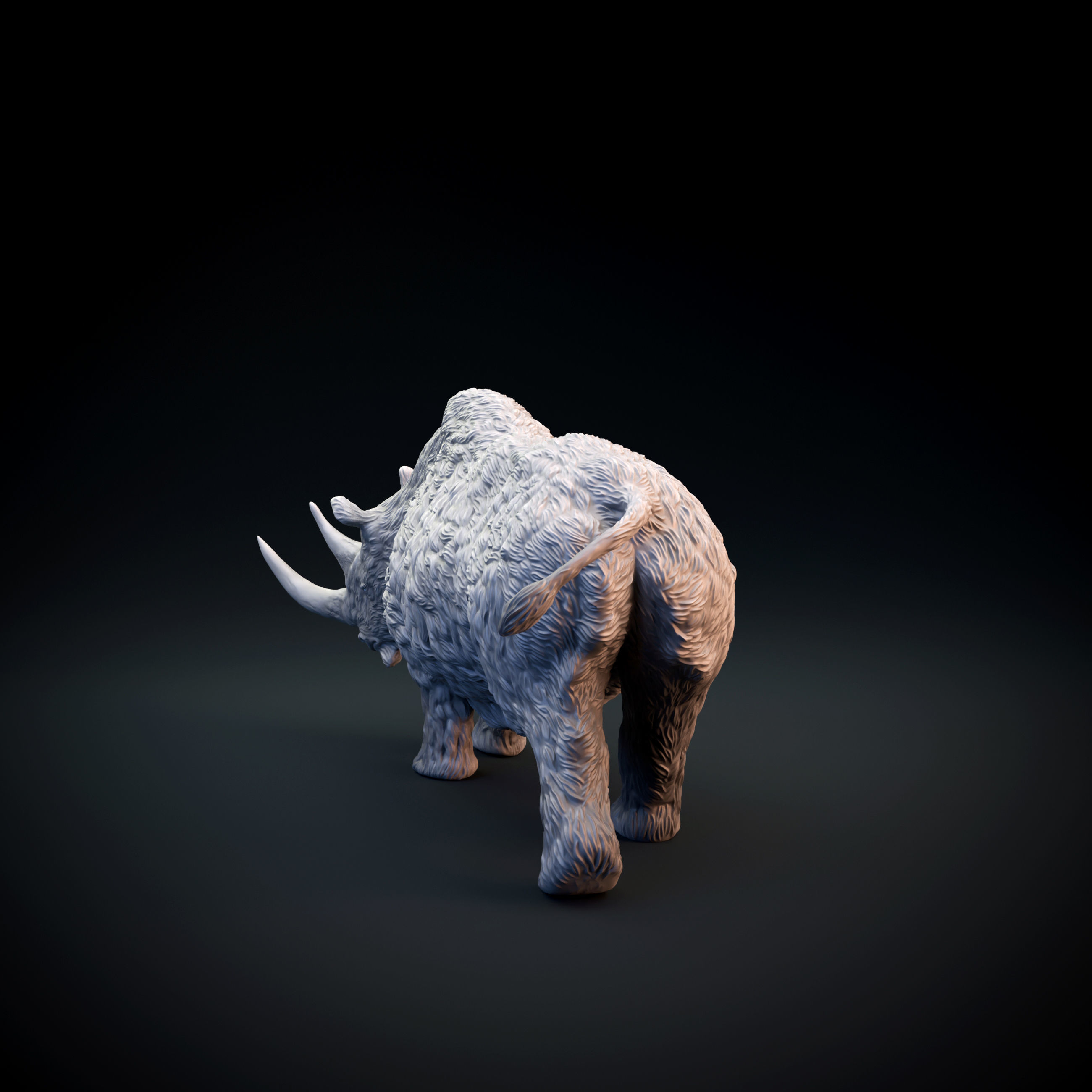 Woolly rhinoceros intended for 3D printing 3D print model_4