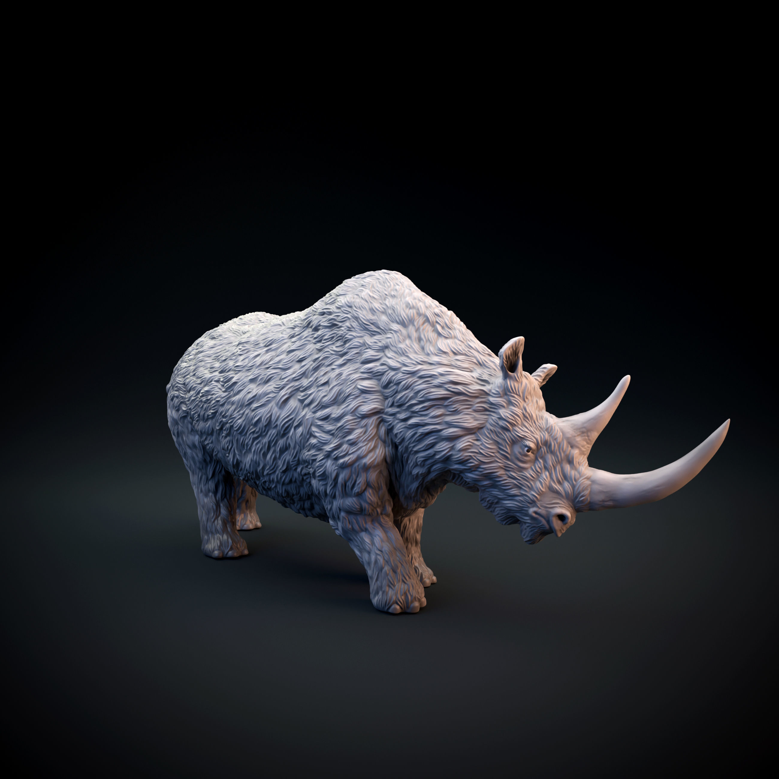 Woolly rhinoceros intended for 3D printing 3D print model_7