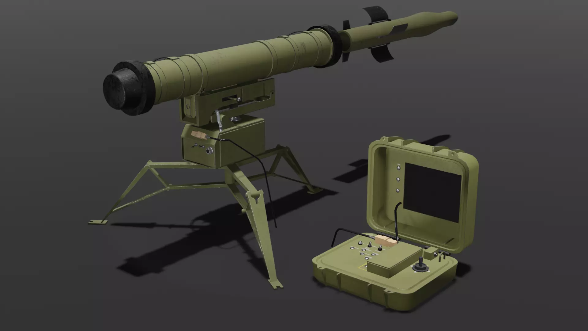 Stugna-P ATGM Low-poly 3D model_0
