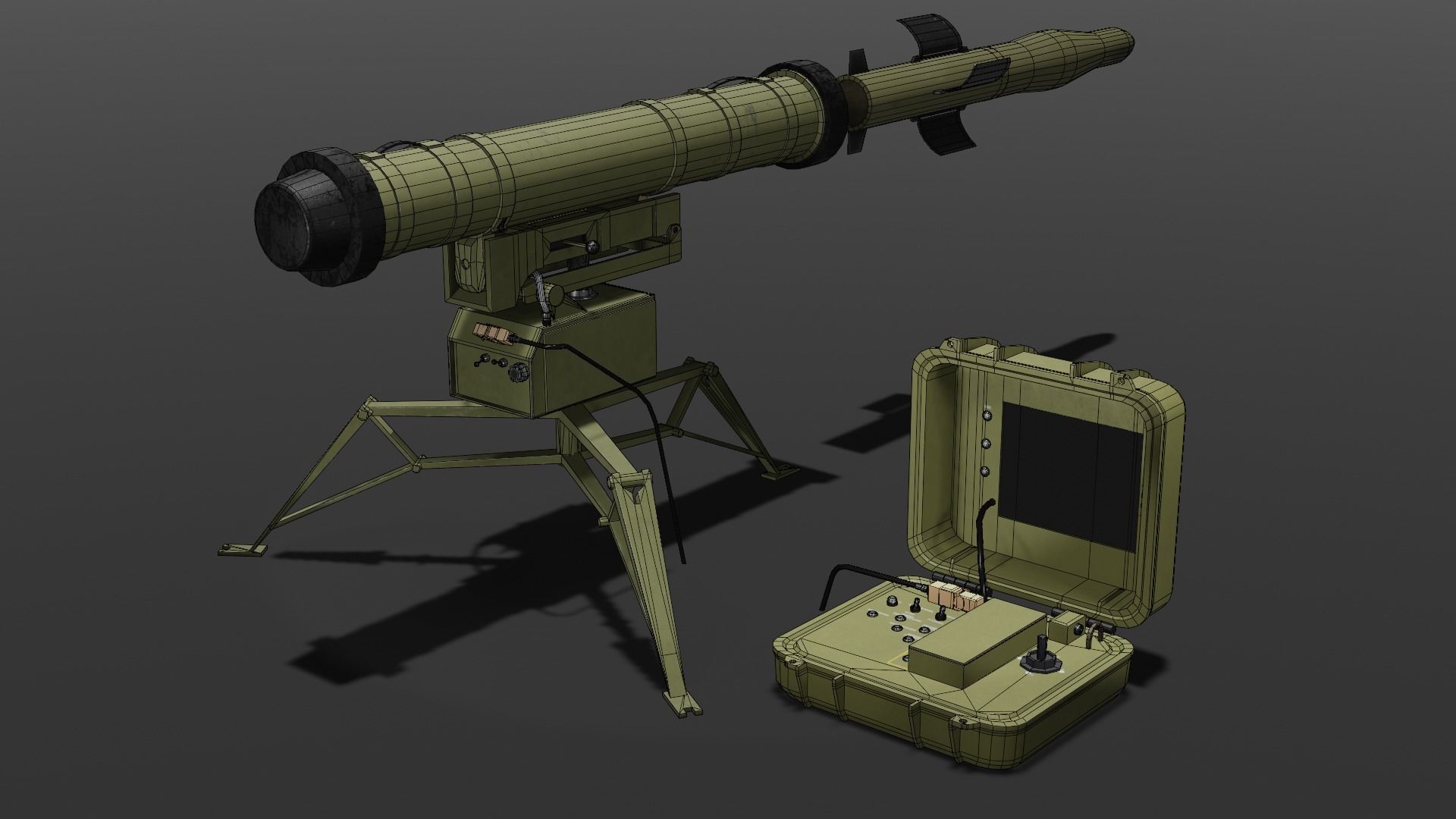 Stugna-P ATGM Low-poly 3D model_1