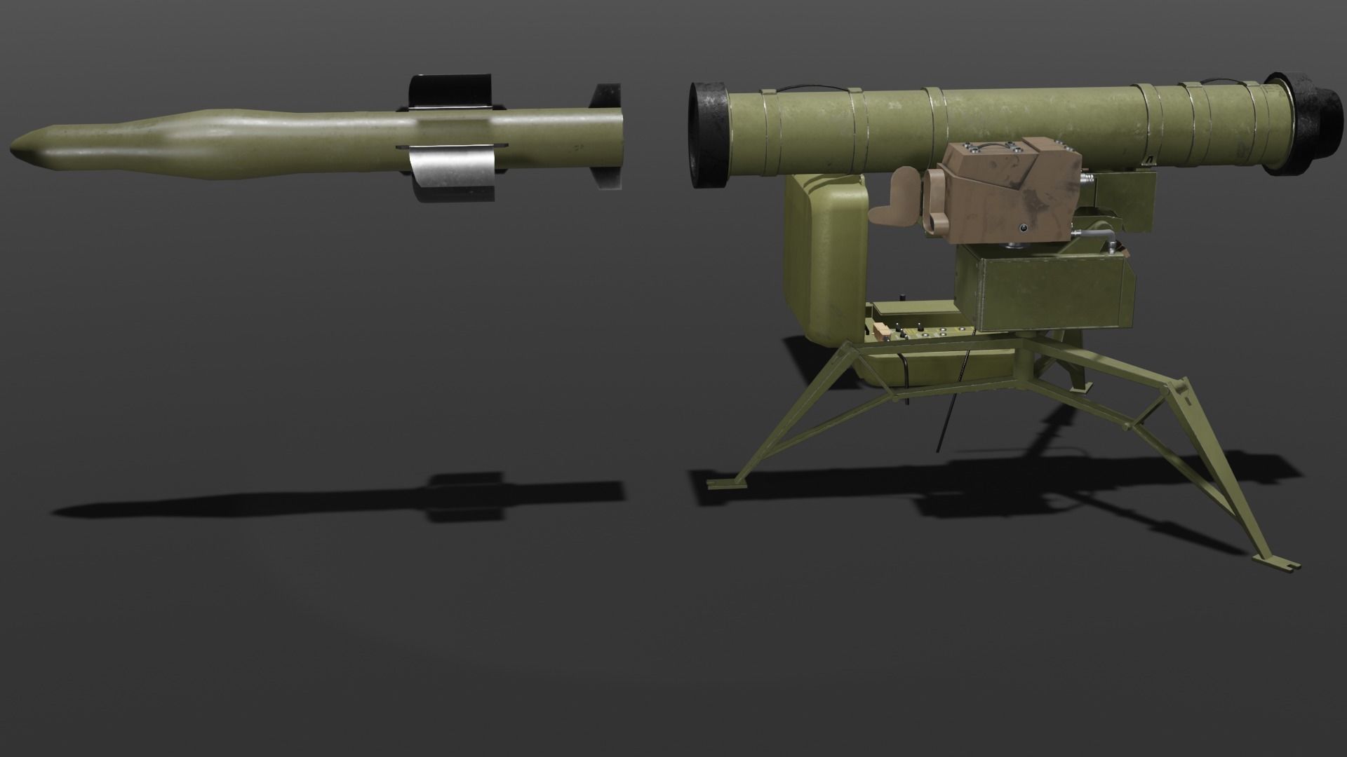 Stugna-P ATGM Low-poly 3D model_3