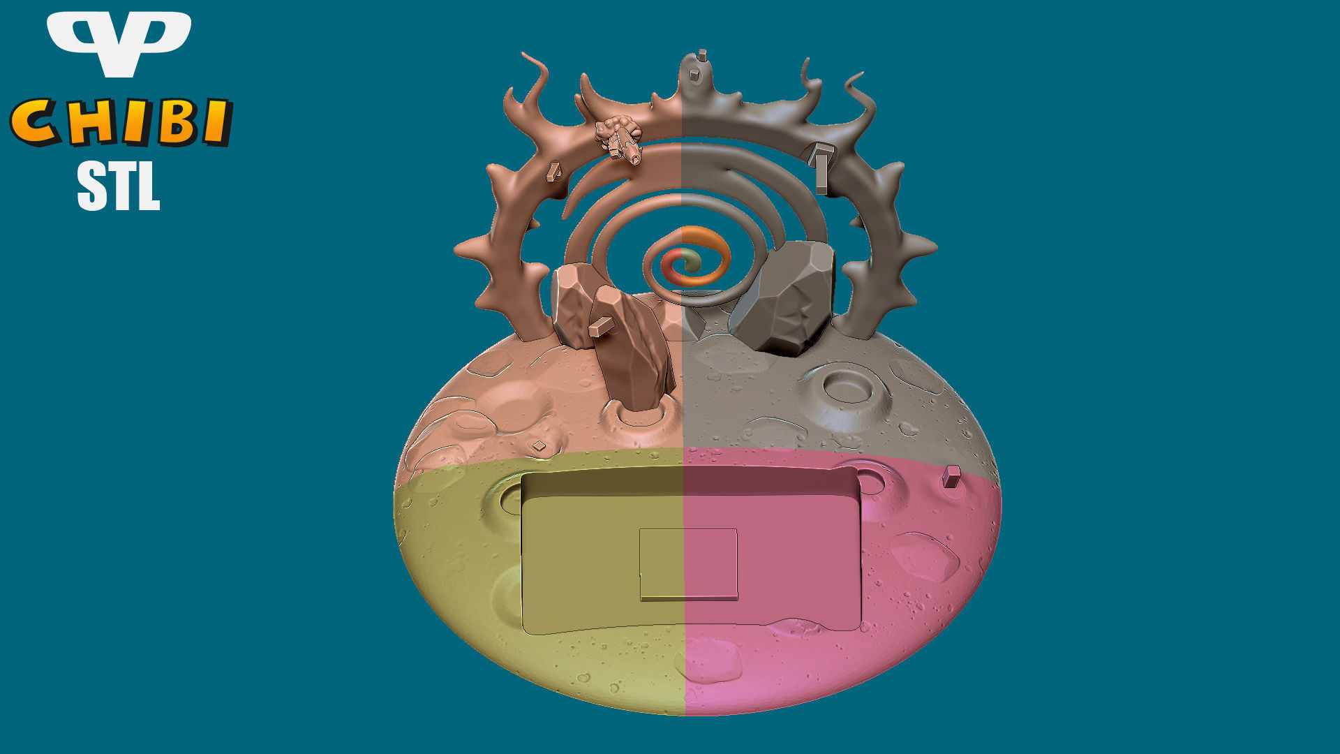 Thanos vs Avengers Chibi Diorama STL for 3D Printing ChibiSTL 3D print model_11