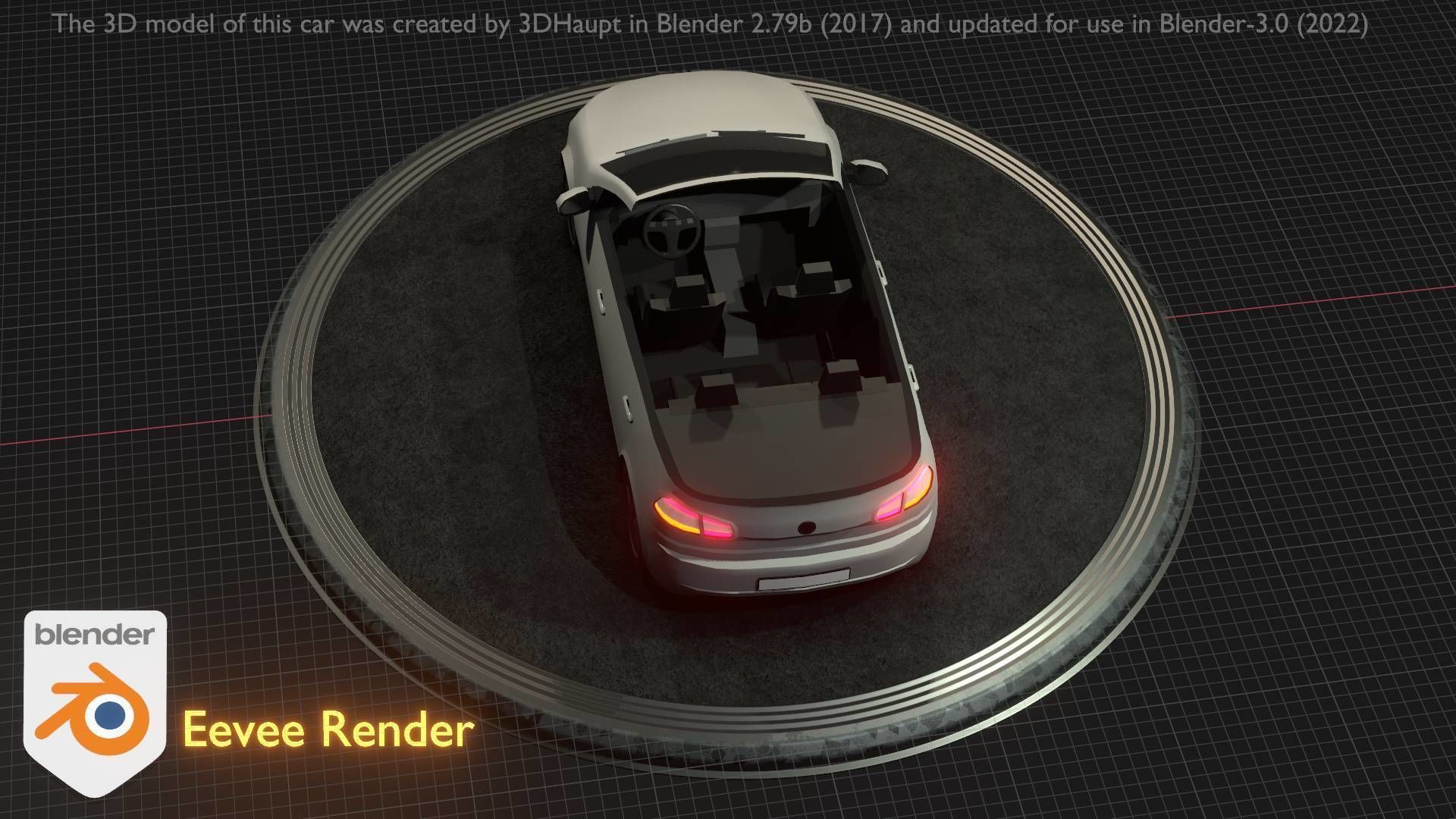 City Car 14 Compact Class Cabrio Open Type-C White  Low-poly 3D model_12