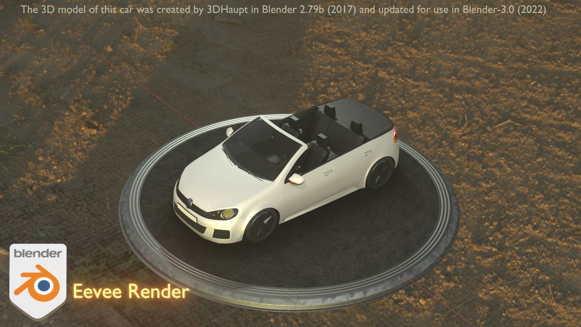 City Car 14 Compact Class Cabrio Open Type-C White  Low-poly 3D model_69