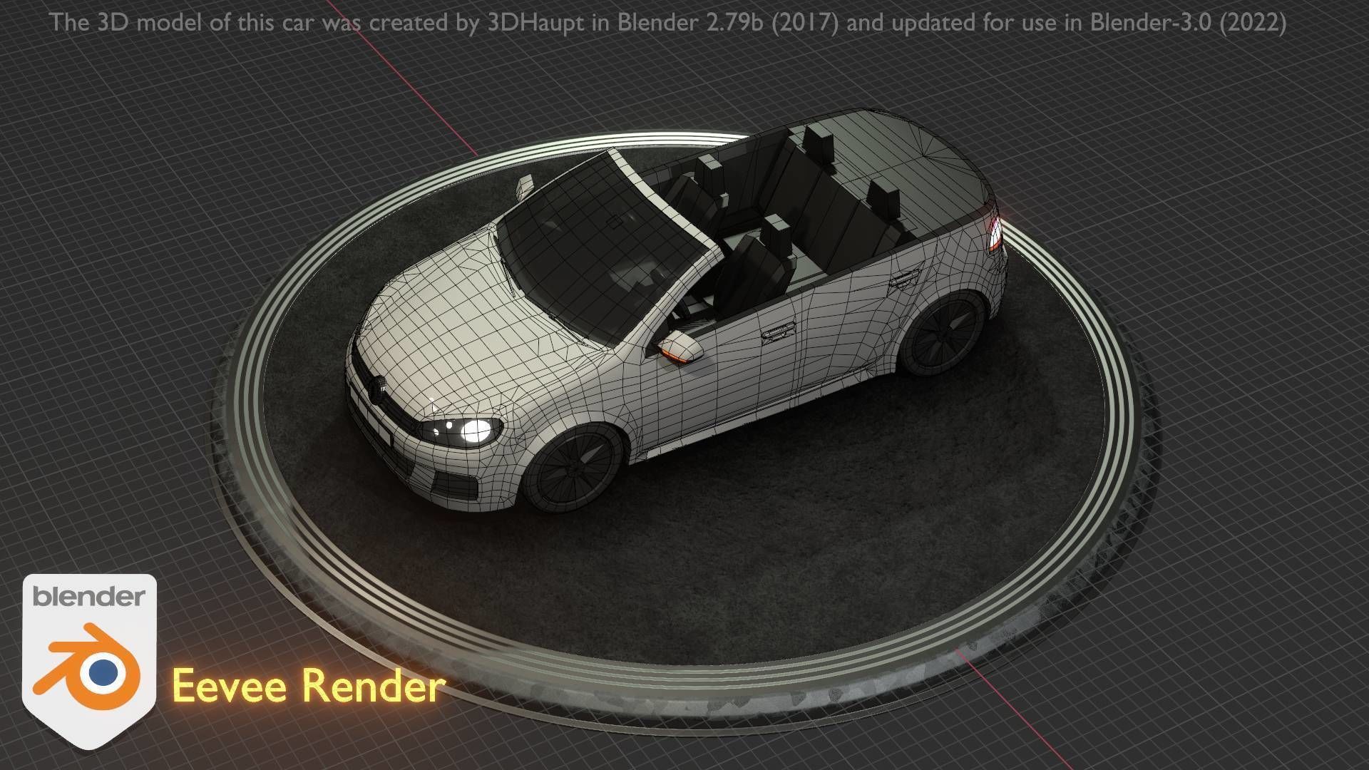 City Car 14 Compact Class Cabrio Open Type-C White  Low-poly 3D model_55