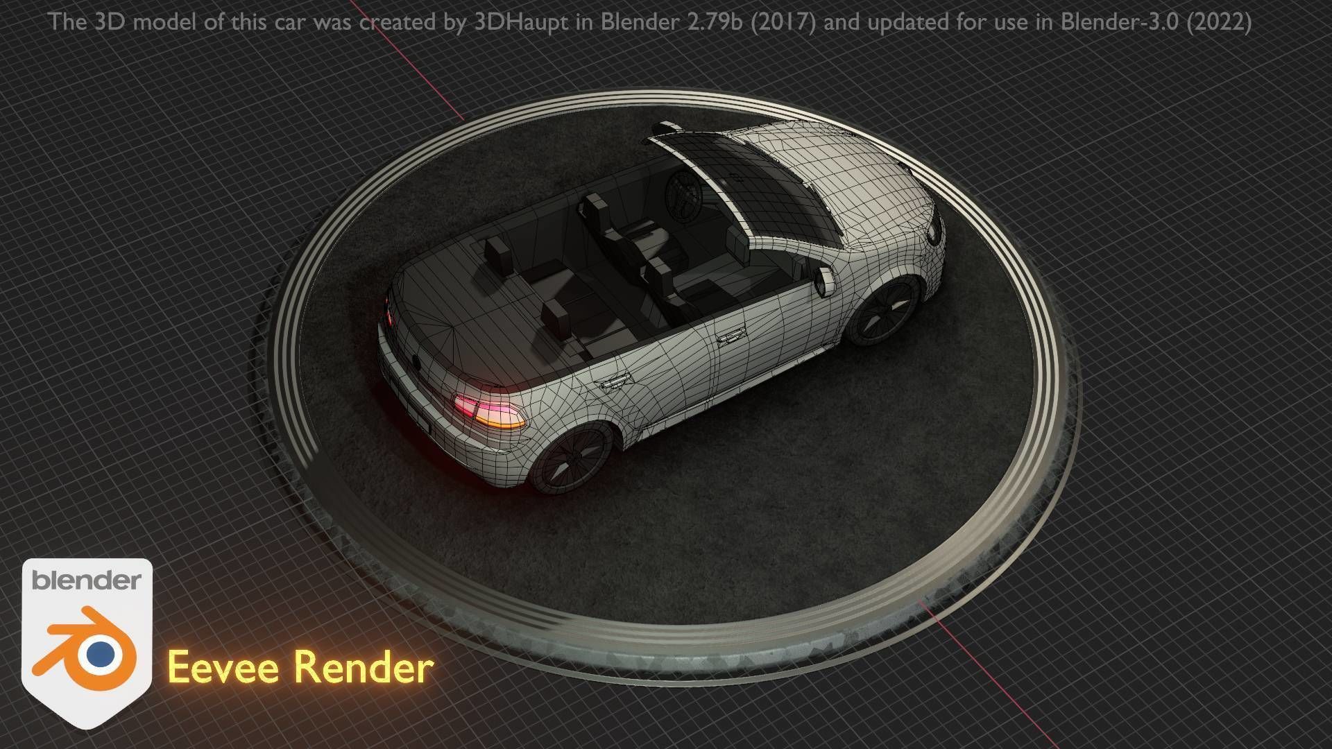 City Car 14 Compact Class Cabrio Open Type-C White  Low-poly 3D model_64