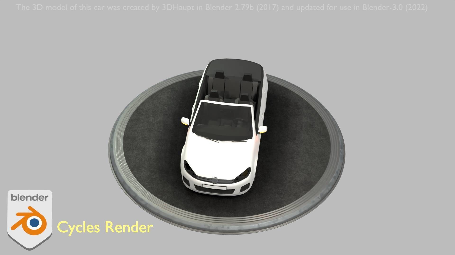 City Car 14 Compact Class Cabrio Open Type-C White  Low-poly 3D model_28