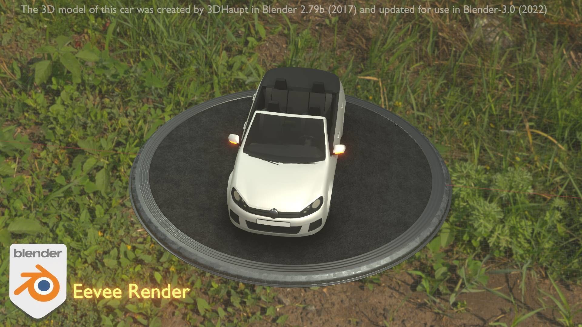 City Car 14 Compact Class Cabrio Open Type-C White  Low-poly 3D model_79