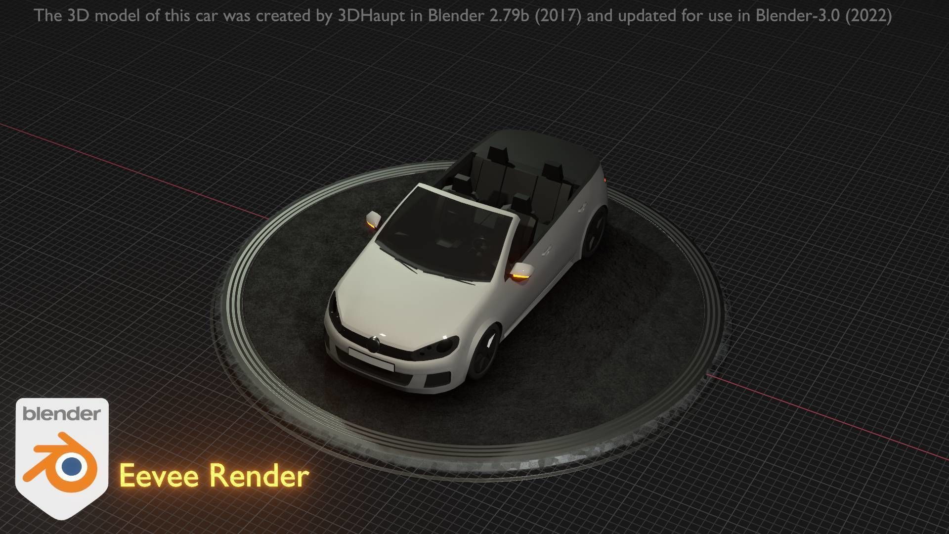 City Car 14 Compact Class Cabrio Open Type-C White  Low-poly 3D model_25