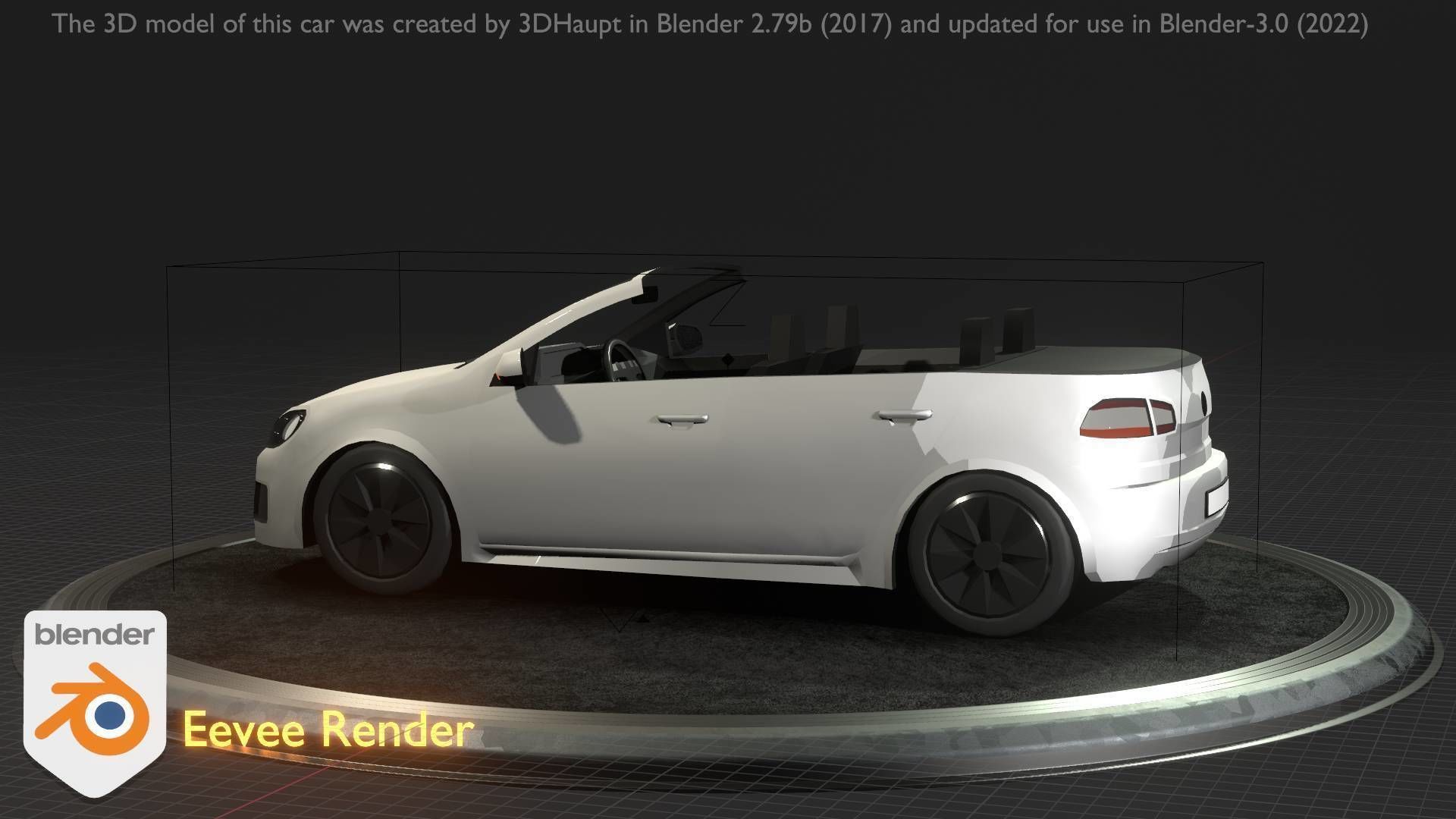 City Car 14 Compact Class Cabrio Open Type-C White  Low-poly 3D model_65