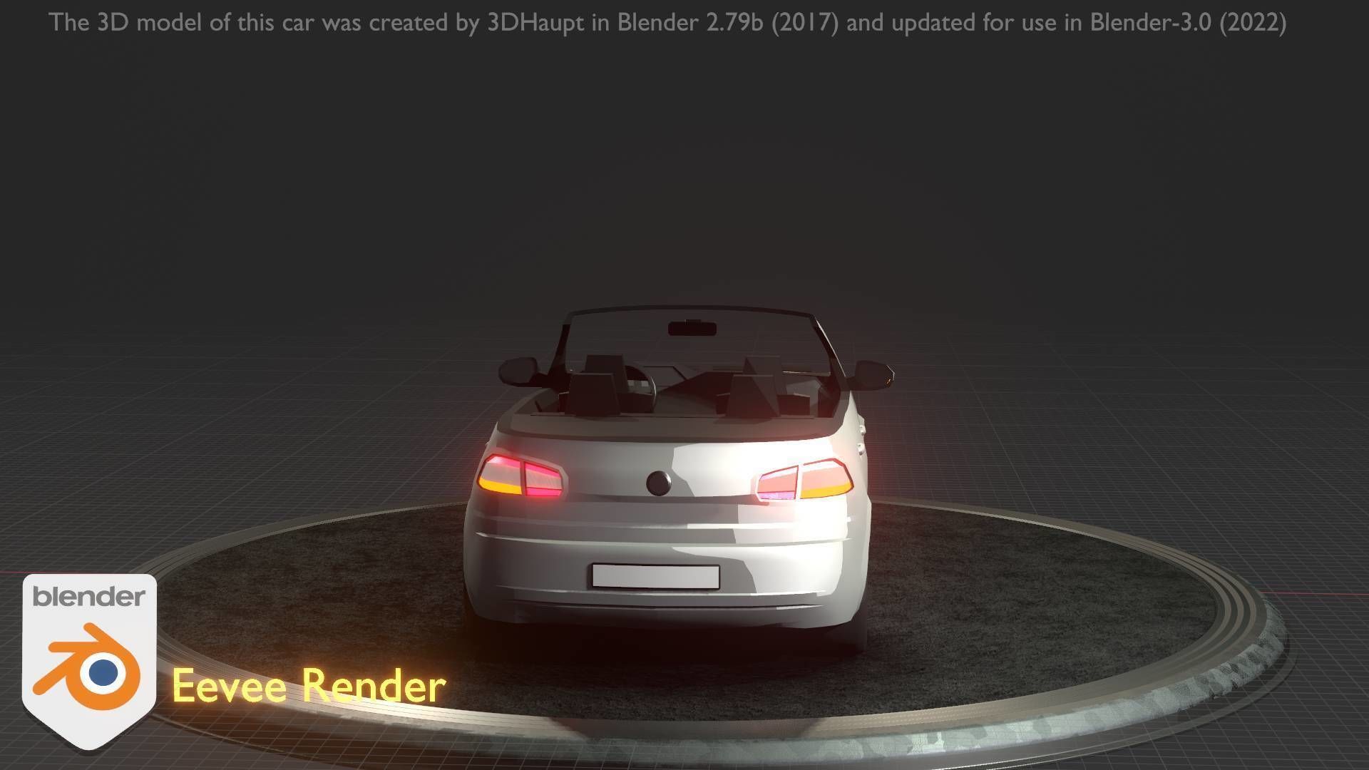 City Car 14 Compact Class Cabrio Open Type-C White  Low-poly 3D model_77