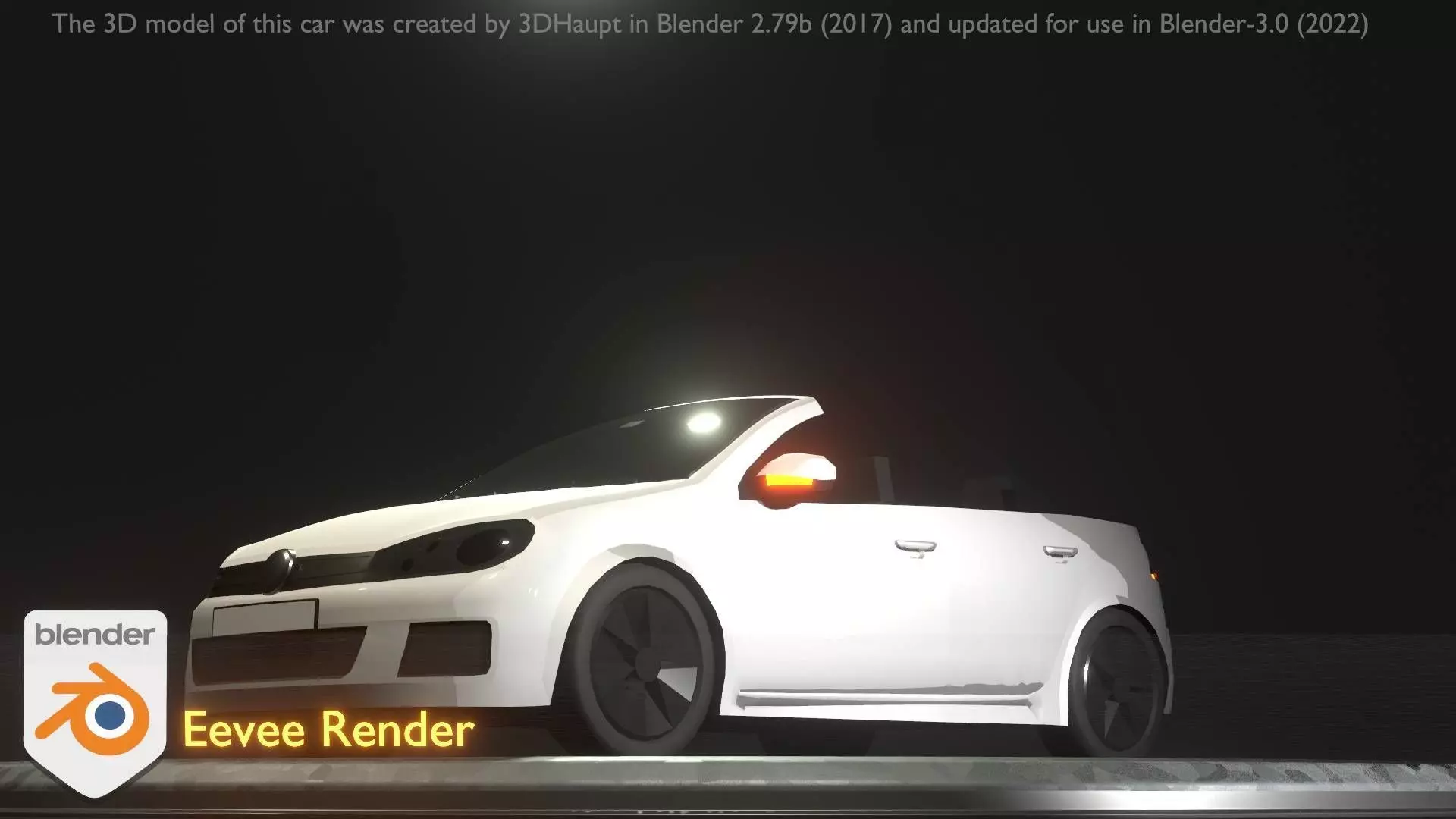 City Car 14 Compact Class Cabrio Open Type-C White  Low-poly 3D model_0