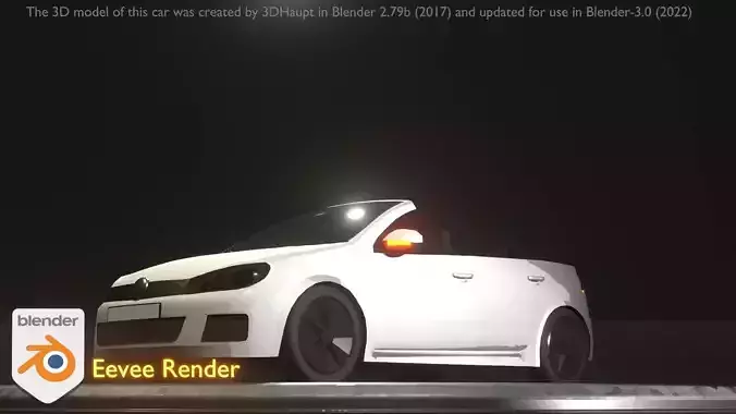 City Car 14 Compact Class Cabrio Open Type-C White  Low-poly 3D model