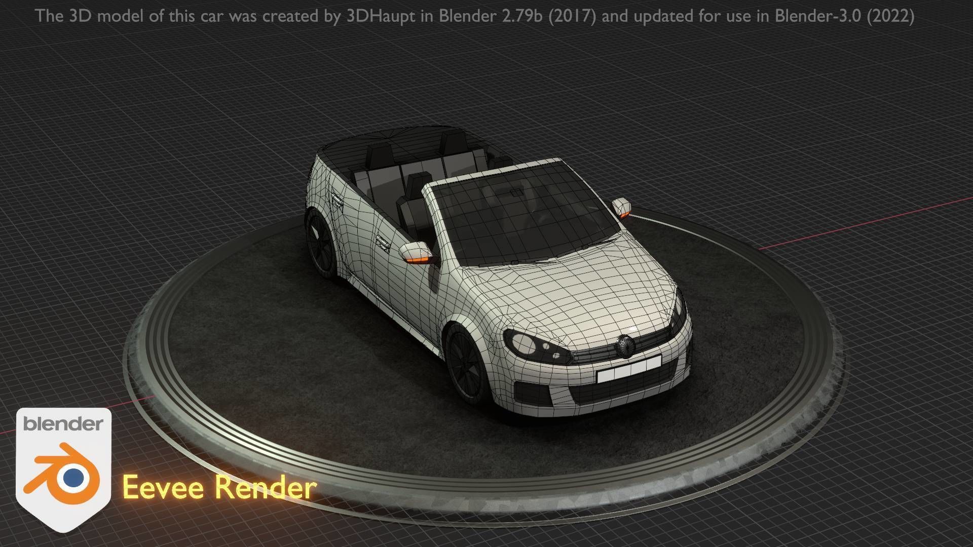 City Car 14 Compact Class Cabrio Open Type-C White  Low-poly 3D model_53