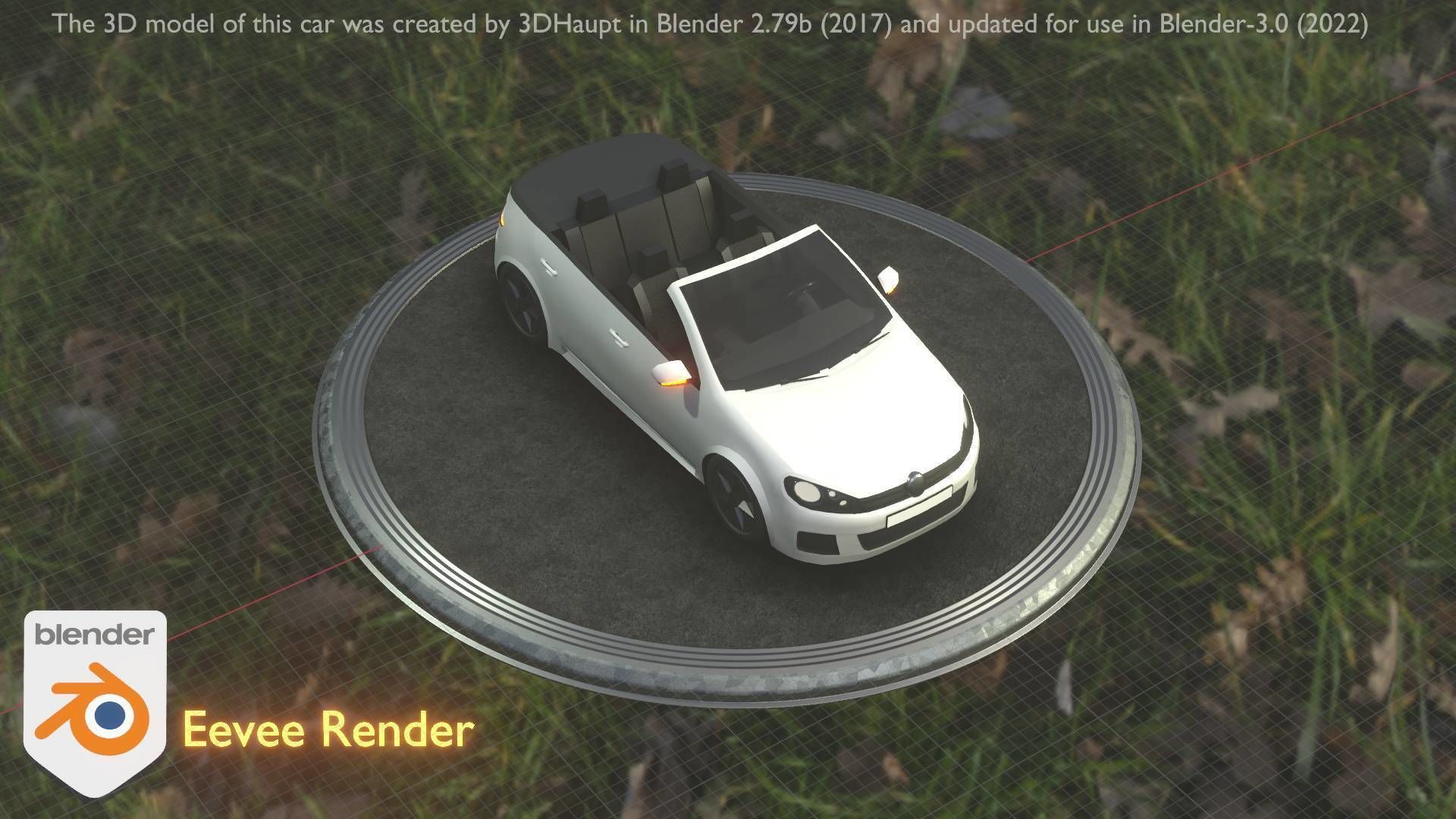 City Car 14 Compact Class Cabrio Open Type-C White  Low-poly 3D model_70