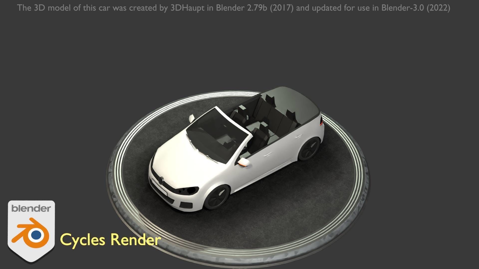 City Car 14 Compact Class Cabrio Open Type-C White  Low-poly 3D model_27