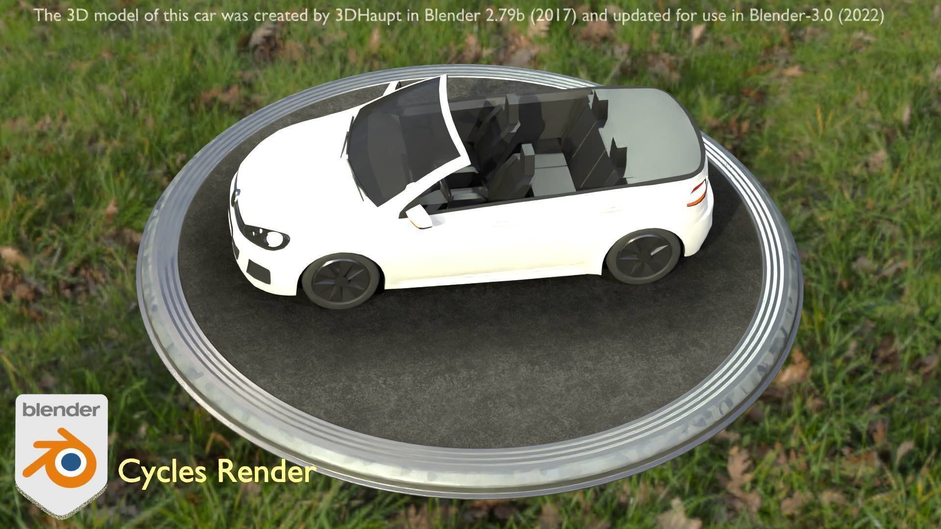 City Car 14 Compact Class Cabrio Open Type-C White  Low-poly 3D model_57