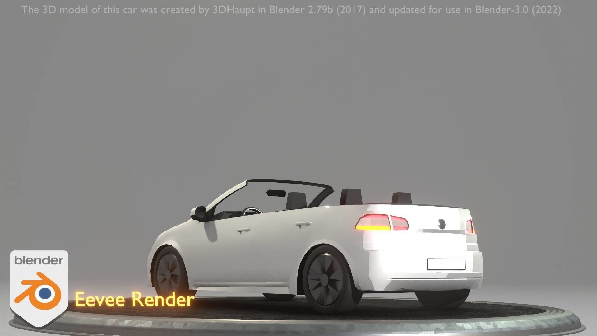 City Car 14 Compact Class Cabrio Open Type-C White  Low-poly 3D model_71
