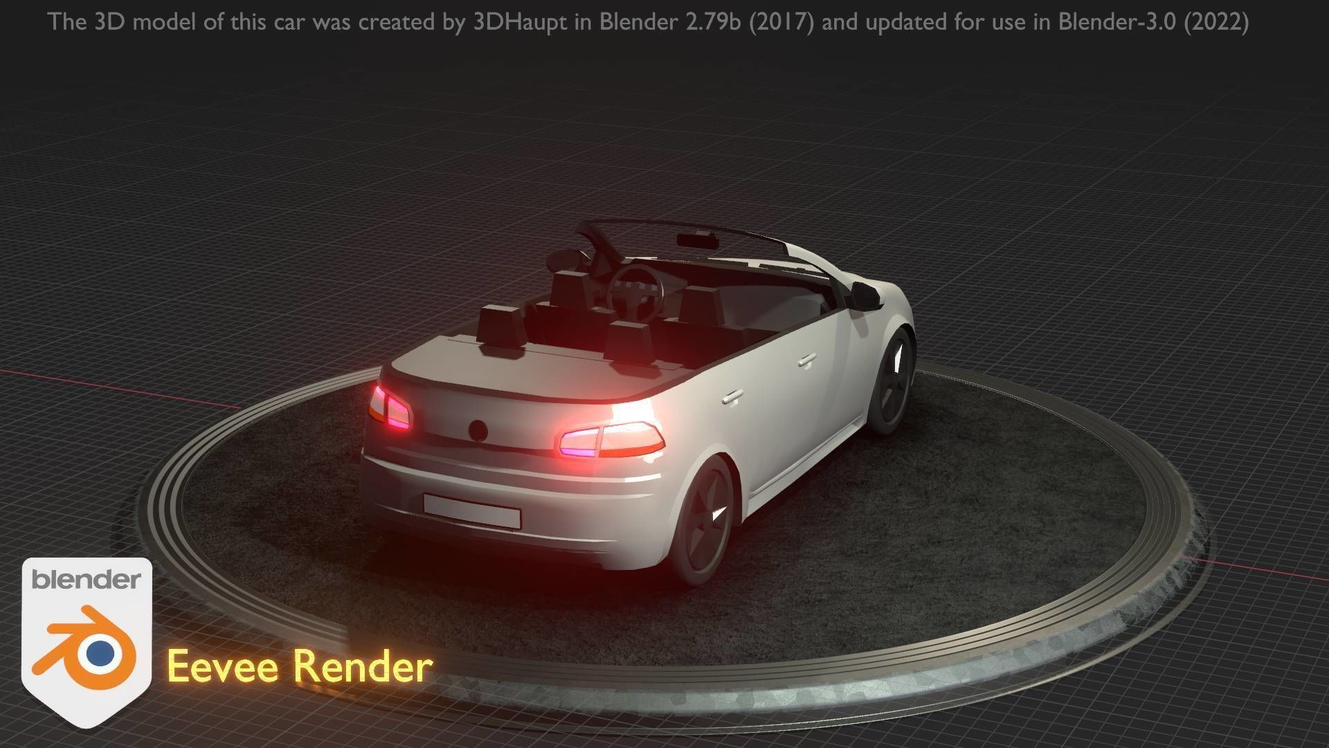 City Car 14 Compact Class Cabrio Open Type-C White  Low-poly 3D model_35