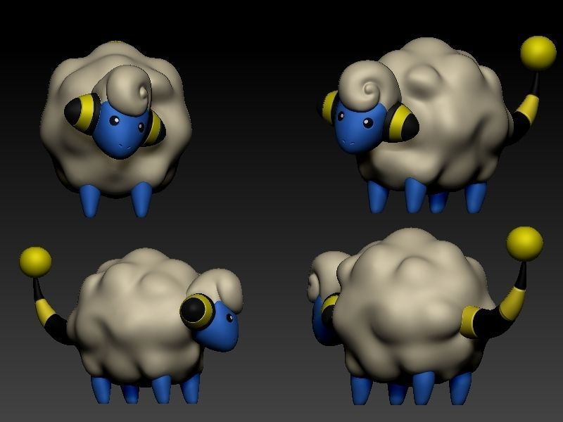 Pokemon mareep evolution pack 3D print model_13
