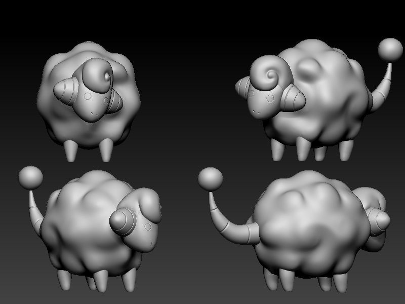 Pokemon mareep evolution pack 3D print model_14