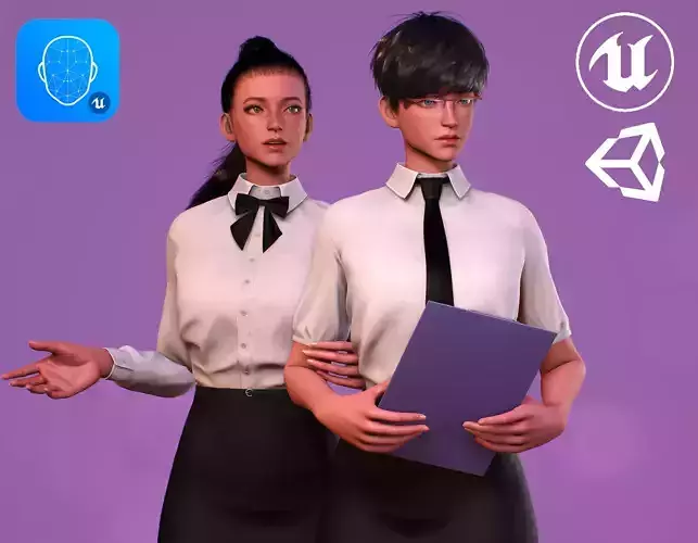 Office Girl-Cute Stylized Character Cartoon Casual