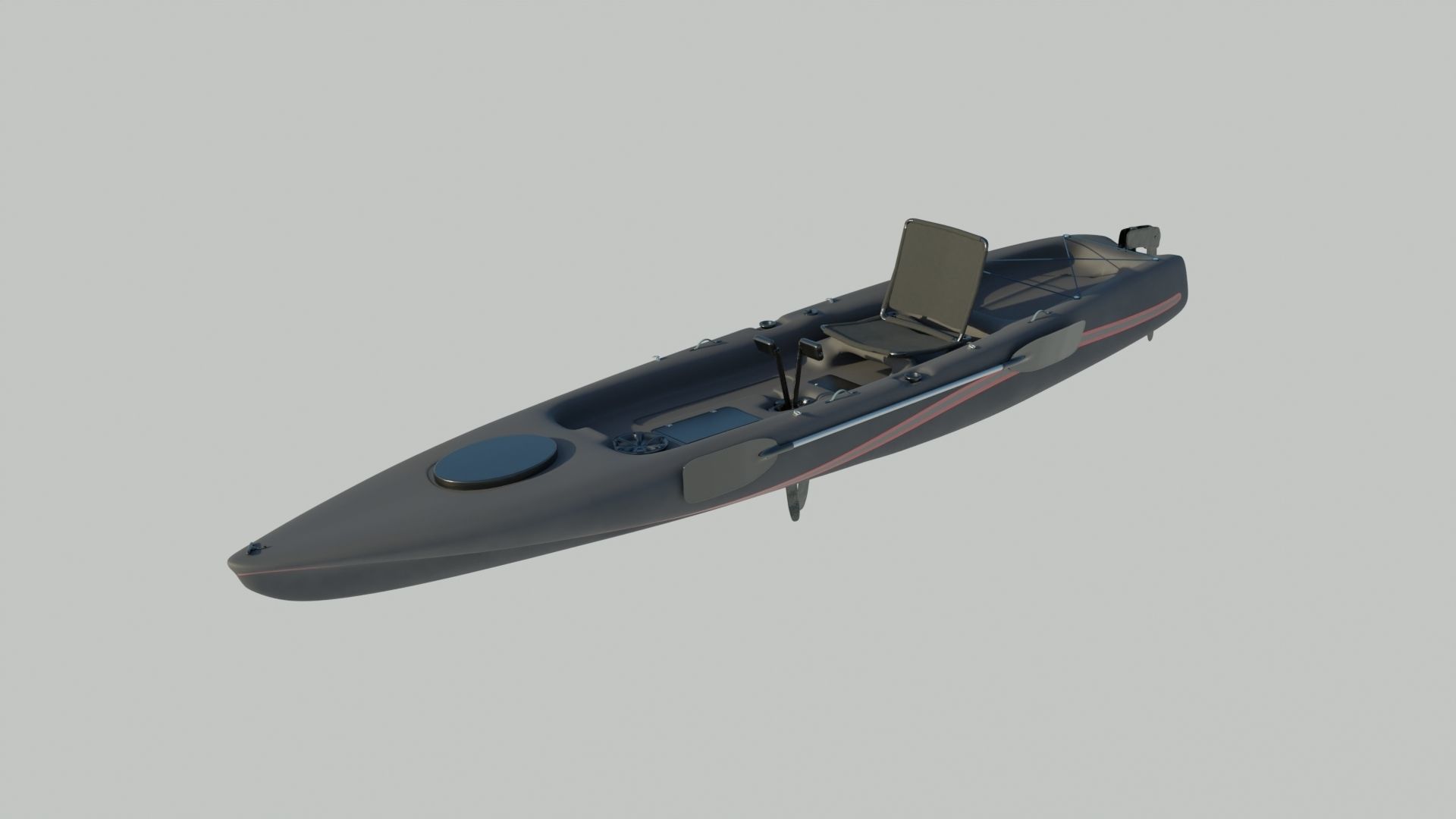 Kayak 3D model fishing boat Low-poly 3D model_23